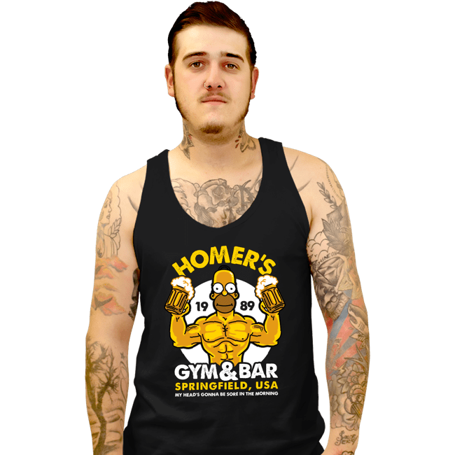 Shirts Tank Top, Unisex / Small / Black Homer's Gym
