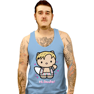 Daily_Deal_Shirts Tank Top, Unisex / Small / Powder Blue Waving Doll