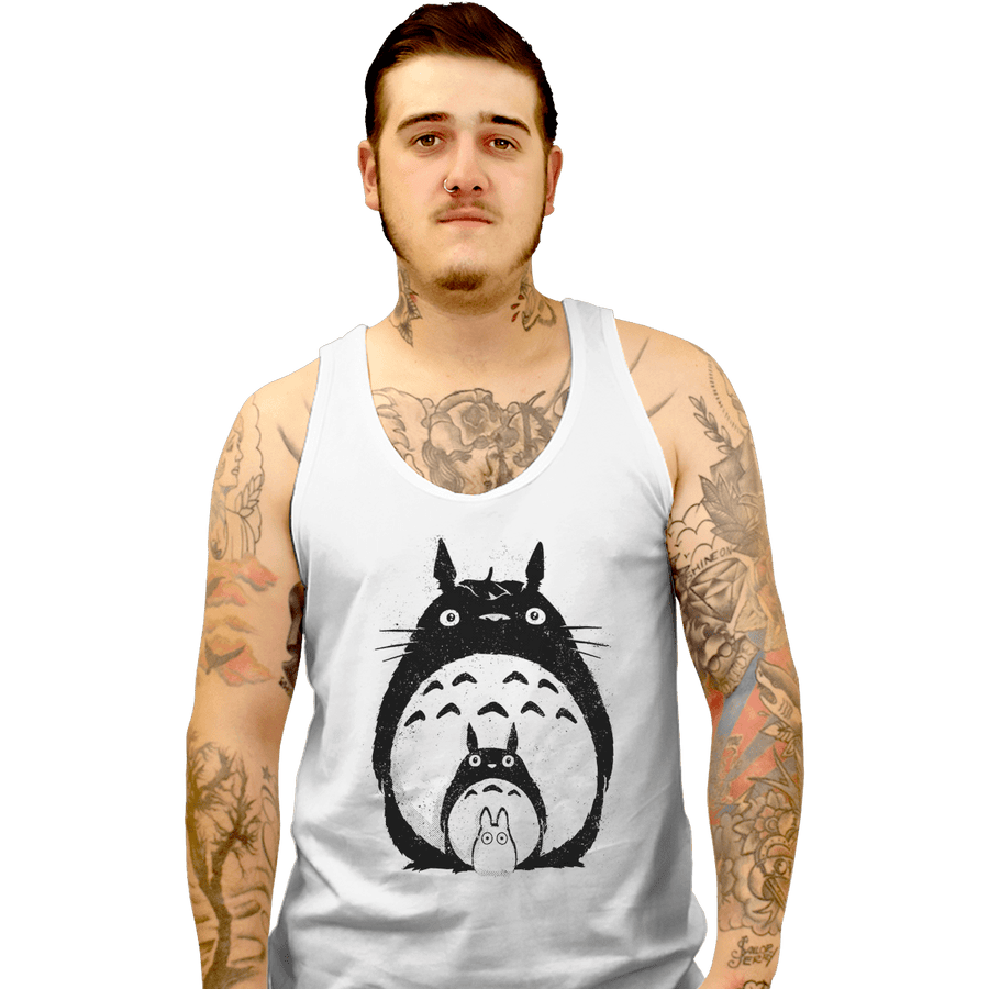 Shirts Tank Top, Unisex / Small / White Totoro Trio