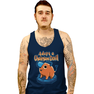 Daily_Deal_Shirts Tank Top, Unisex / Small / Navy Adopt A Chainsaw