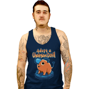 Daily_Deal_Shirts Tank Top, Unisex / Small / Navy Adopt A Chainsaw