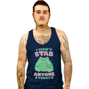 Secret_Shirts Tank Top, Unisex / Small / Navy Didn't Stab Anyone Today