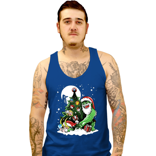 Daily_Deal_Shirts Tank Top, Unisex / Small / Royal Blue Puny God Christmas
