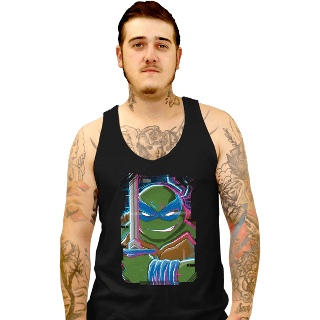 Daily_Deal_Shirts Tank Top, Unisex / Small / Black Glitch Leonardo