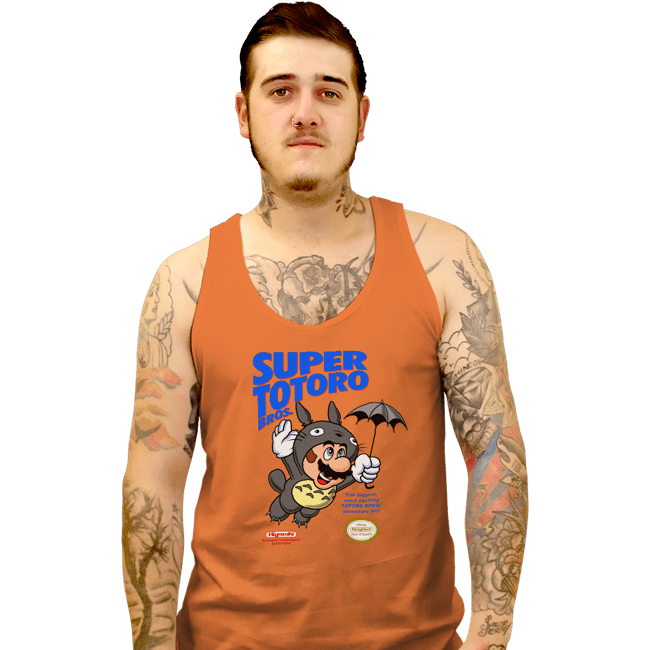 Shirts Tank Top, Unisex / Small / Orange Super Totoro Bros