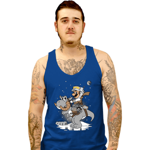 Shirts Tank Top, Unisex / Small / Royal Blue Mario Strikes Back