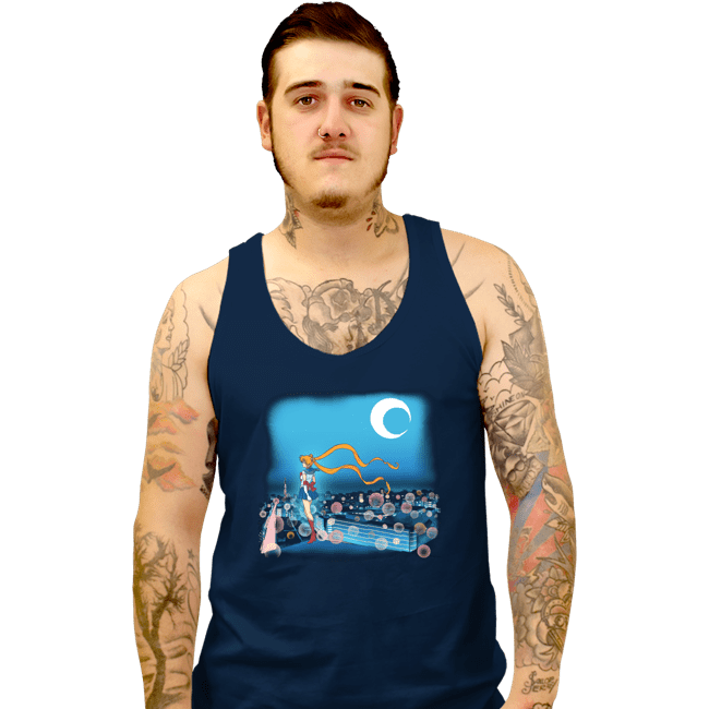 Daily_Deal_Shirts Tank Top, Unisex / Small / Navy Fighting Evil By Moonlight