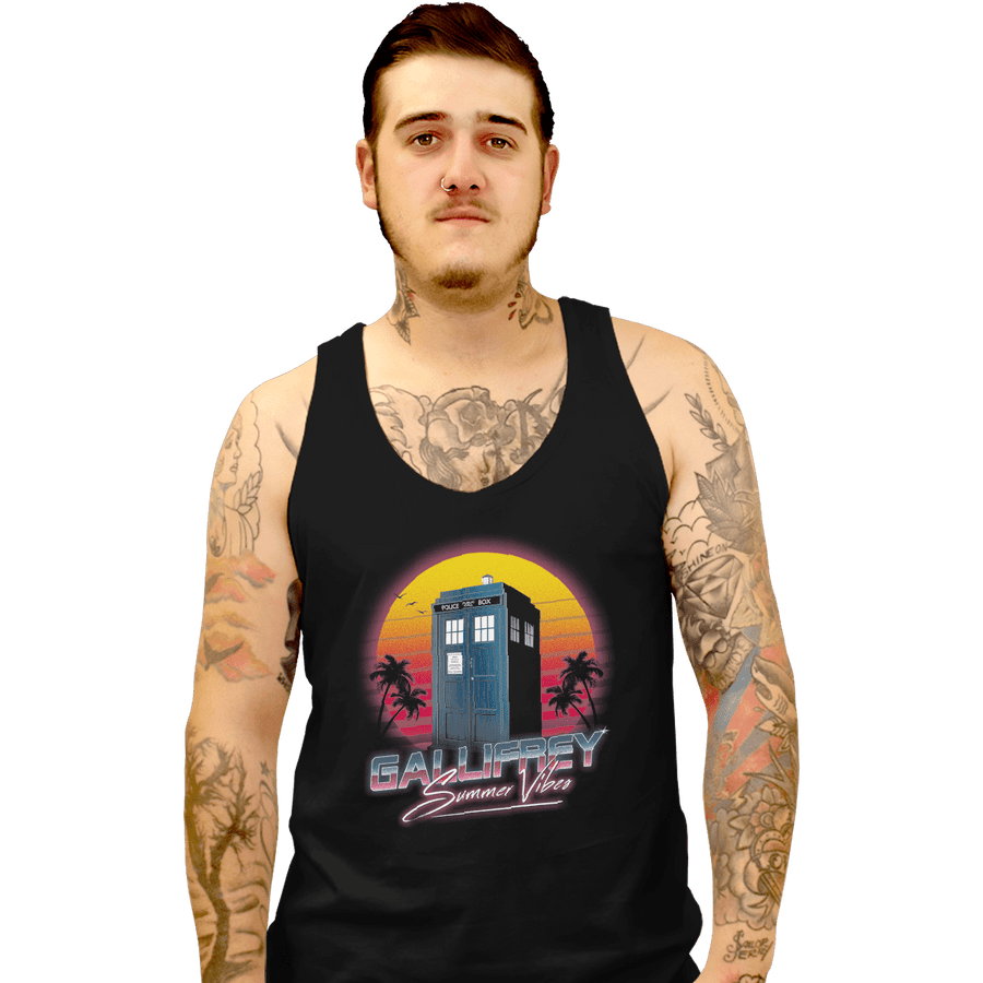 Shirts Tank Top, Unisex / Small / Black Gallifrey Summer Vibes