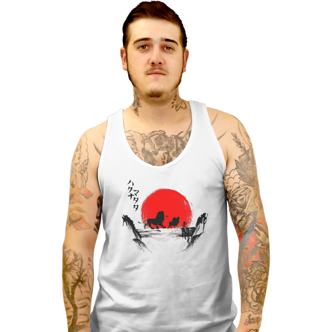 Shirts Tank Top, Unisex / Small / White Hakuna Matata Sunset