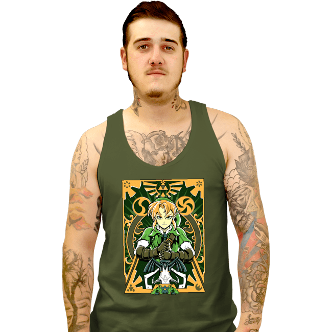 Daily_Deal_Shirts Tank Top, Unisex / Small / Military Green Ocarina Link