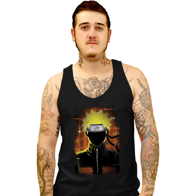 Shirts Tank Top, Unisex / Small / Black Glitch Naruto