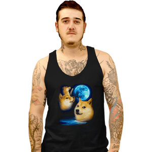 Shirts Tank Top, Unisex / Small / Black Three Doge Moon