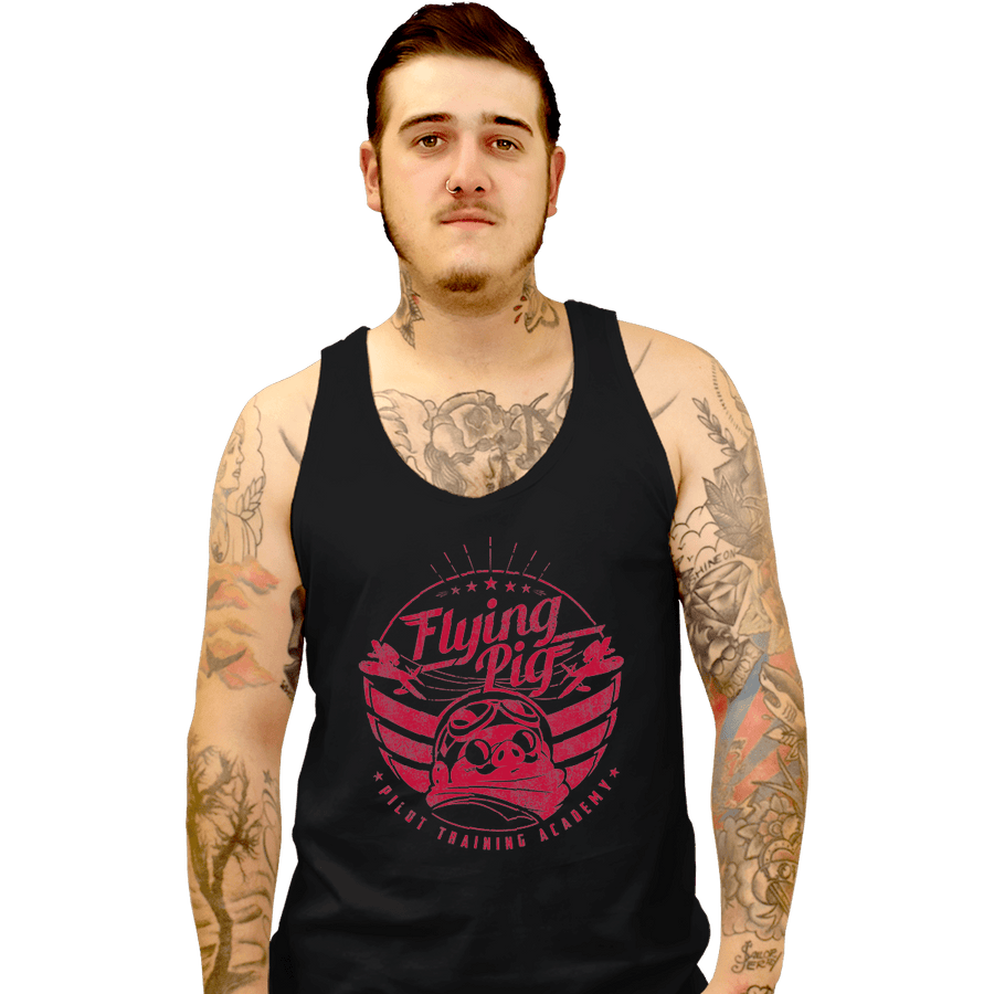 Shirts Tank Top, Unisex / Small / Black Flying Pig