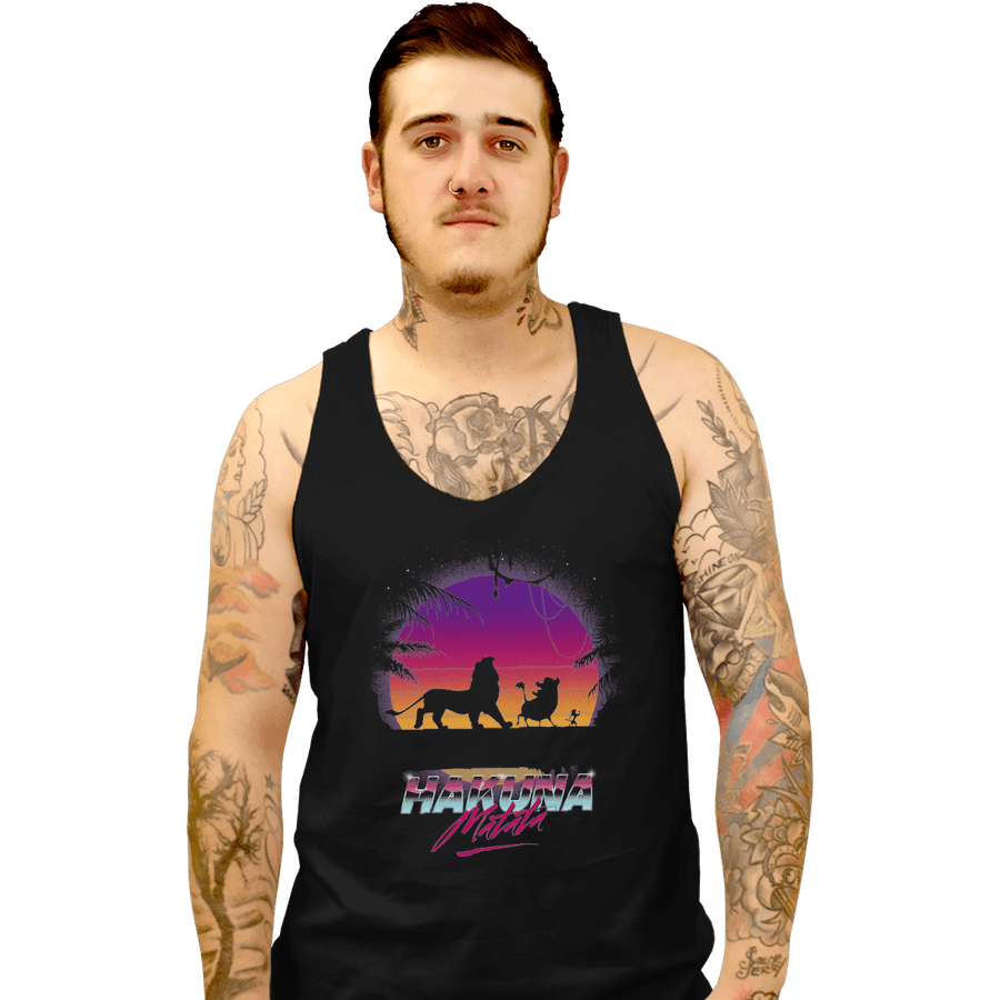 Shirts Tank Top, Unisex / Small / Black Retro Matata