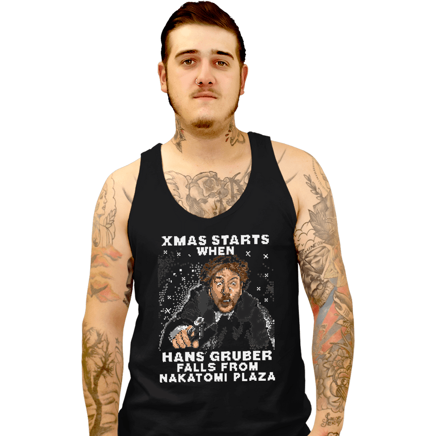 Shirts Tank Top, Unisex / Small / Black Hans Gruber Ugly Sweater