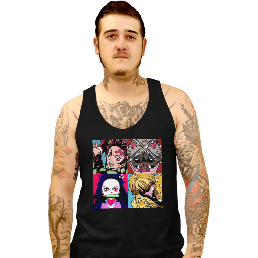 Shirts Tank Top, Unisex / Small / Black Kimetsu No Warhol