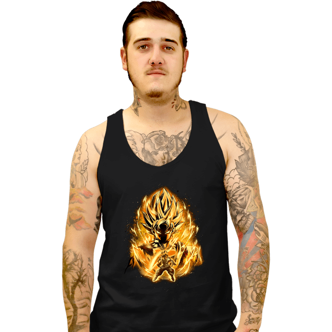 Shirts Tank Top, Unisex / Small / Black Golden Saiyan Rose