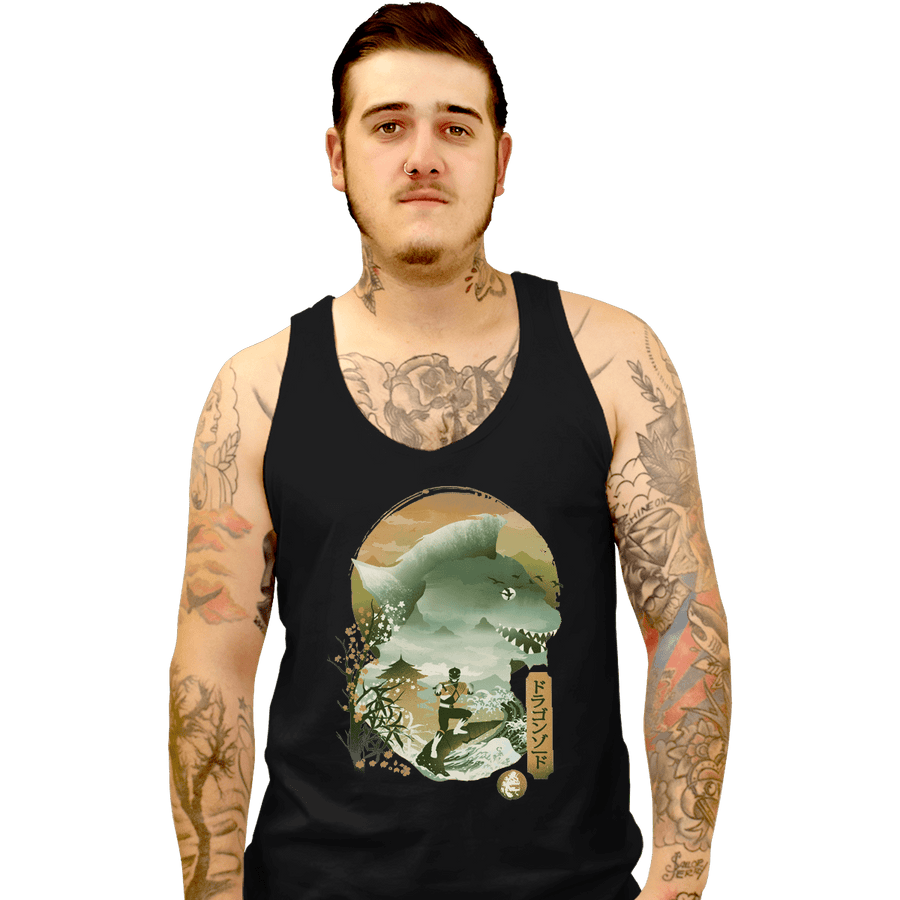 Shirts Tank Top, Unisex / Small / Black Dragonzord Ukiyoe
