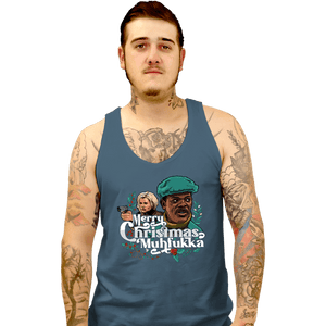 Daily_Deal_Shirts Tank Top, Unisex / Small / Indigo Blue Merry Christmas Muhfukka