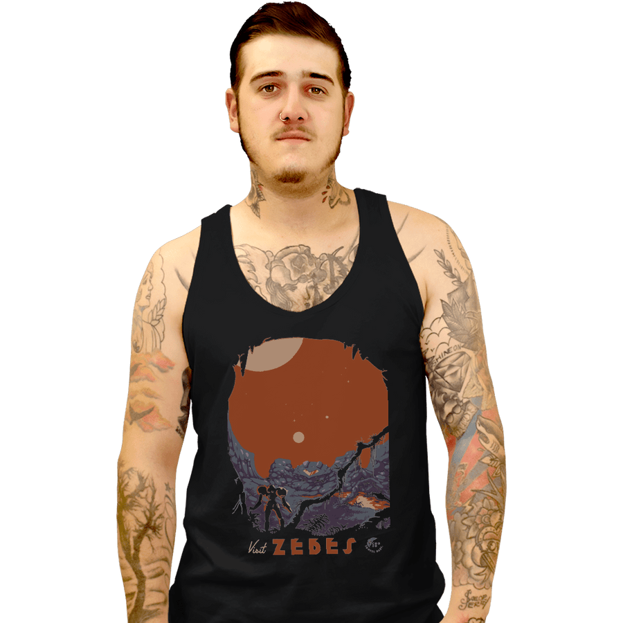 Shirts Tank Top, Unisex / Small / Black Visit Zebes
