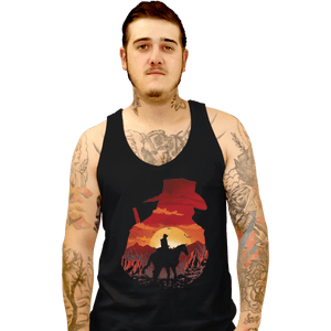 Shirts Tank Top, Unisex / Small / Black Red Sunset