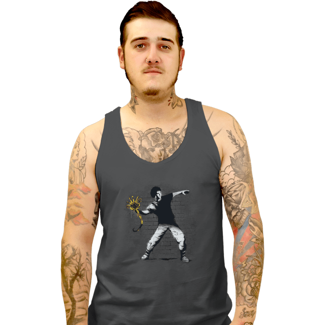 Secret_Shirts Tank Top, Unisex / Small / Charcoal Alien Thrower