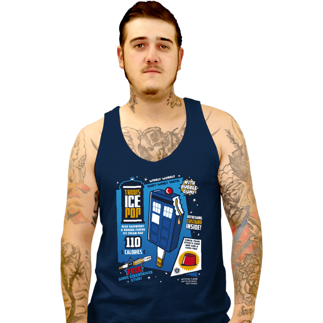 Shirts Tank Top, Unisex / Small / Navy Tardis Ice Pop