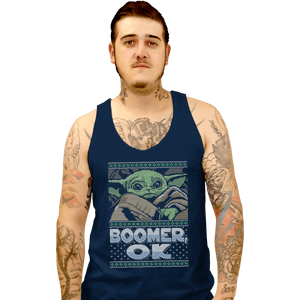 Shirts Tank Top, Unisex / Small / Navy Boomer Ok Baby Yoda Sweater