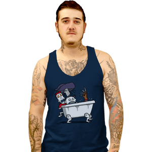 Daily_Deal_Shirts Tank Top, Unisex / Small / Navy Halloween Bathtub