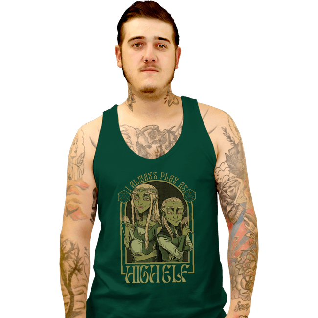 Secret_Shirts Tank Top, Unisex / Small / Black I Play As High Elf