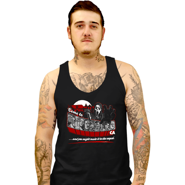 Shirts Tank Top, Unisex / Small / Black Come To Woodsboro