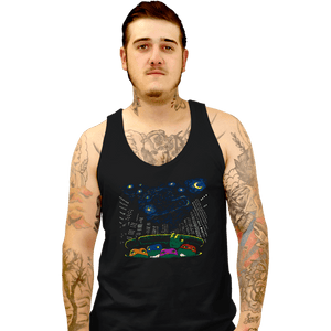 Daily_Deal_Shirts Tank Top, Unisex / Small / Black Starry City Night