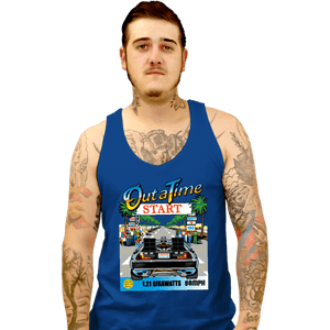 Daily_Deal_Shirts Tank Top, Unisex / Small / Royal Blue Out Run And Time