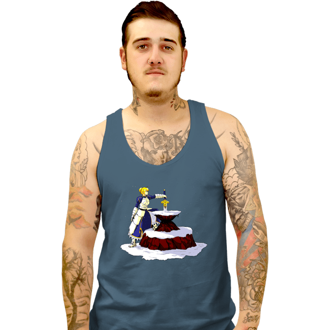Shirts Tank Top, Unisex / Small / Indigo Blue Saber In The Stone
