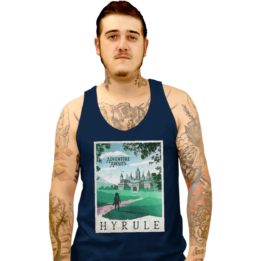 Shirts Tank Top, Unisex / Small / Navy Visit Hyrule