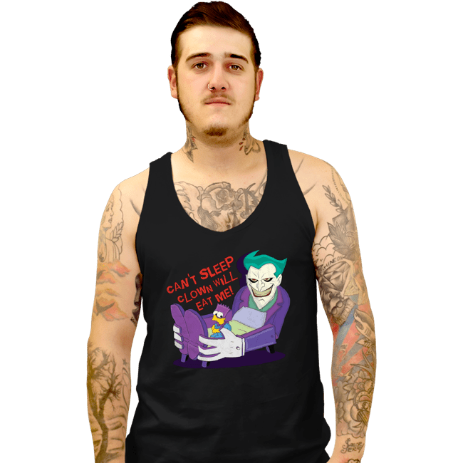 Daily_Deal_Shirts Tank Top, Unisex / Small / Black Can't Sleep Clown Will Eat Me