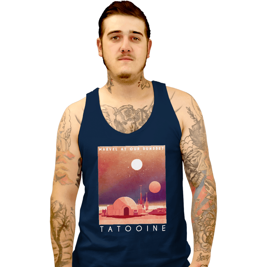 Shirts Tank Top, Unisex / Small / Navy Visit Tatooine