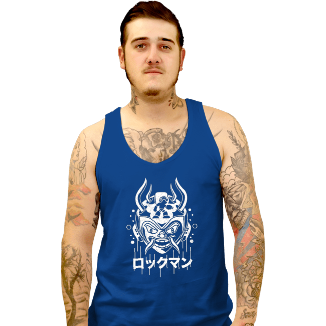 Shirts Tank Top, Unisex / Small / Royal Blue Blue Bomber Oni