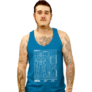 Shirts Tank Top, Unisex / Small / Sapphire RX-78-2 Blueprint