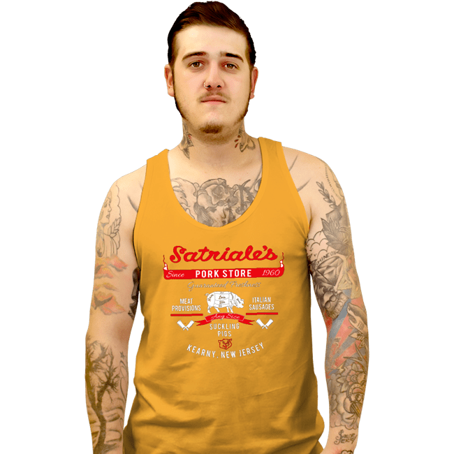 Secret_Shirts Tank Top, Unisex / Small / Gold Satriales Pork Market