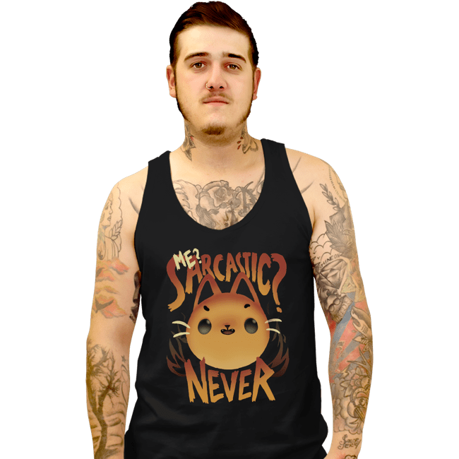 Shirts Tank Top, Unisex / Small / Black Sarcastic Cat