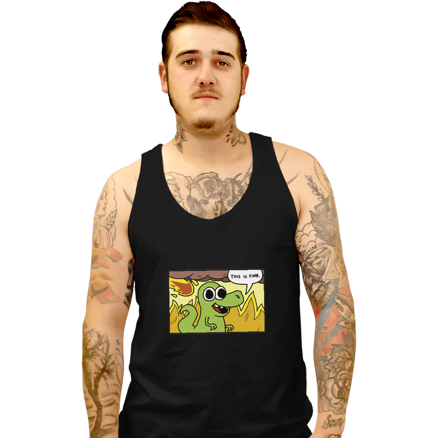 Shirts Tank Top, Unisex / Small / Black Dinoptimist