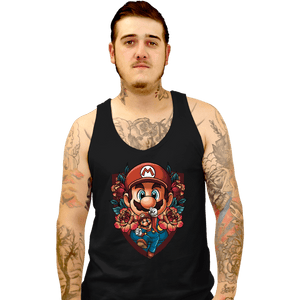 Secret_Shirts Tank Top, Unisex / Small / Black Mario Crest