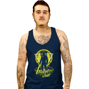 Shirts Tank Top, Unisex / Small / Navy Retro Rebel Jedi