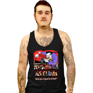 Daily_Deal_Shirts Tank Top, Unisex / Small / Black Greetings From The Asylum