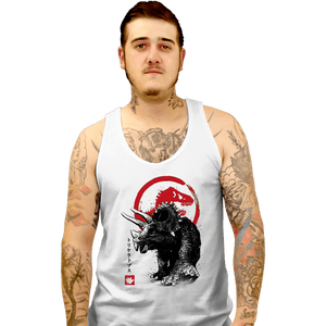 Shirts Tank Top, Unisex / Small / White TRICERATOPS SUMI-E halftones