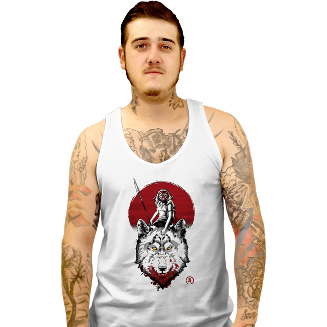 Shirts Tank Top, Unisex / Small / White Wolf Princess Ink