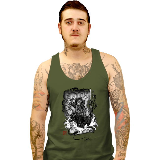 Shirts Tank Top, Unisex / Small / Military Green The Hunter And The Demon