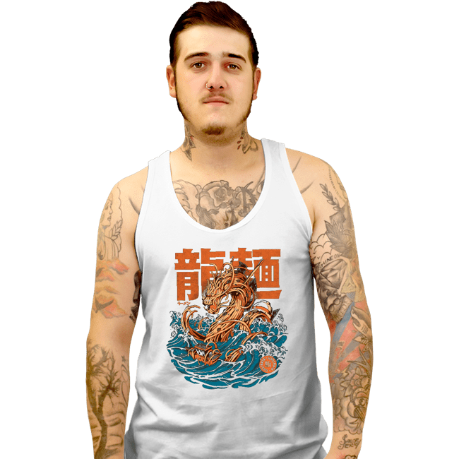 Daily_Deal_Shirts Tank Top, Unisex / Small / White Ramen Dragon