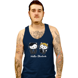 Shirts Tank Top, Unisex / Small / Navy Hello Sherlock